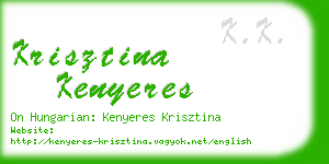 krisztina kenyeres business card